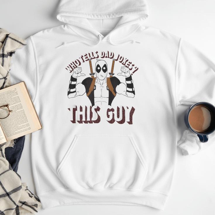 Marvel Deadpool Father's Day Who Tells Dad Jokes This Guy Men Hoodie