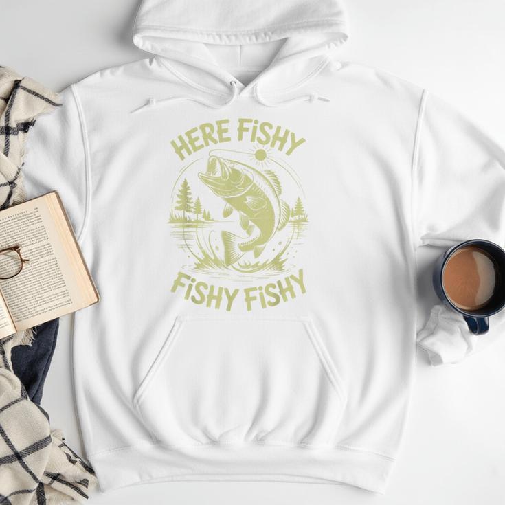 Men Here-Fishy Bass Fish Dad Fishing From Daughter Son Men Hoodie Men Here-Fishy Bass Fish Dad Fishing From Daughter Son Men Hoodie