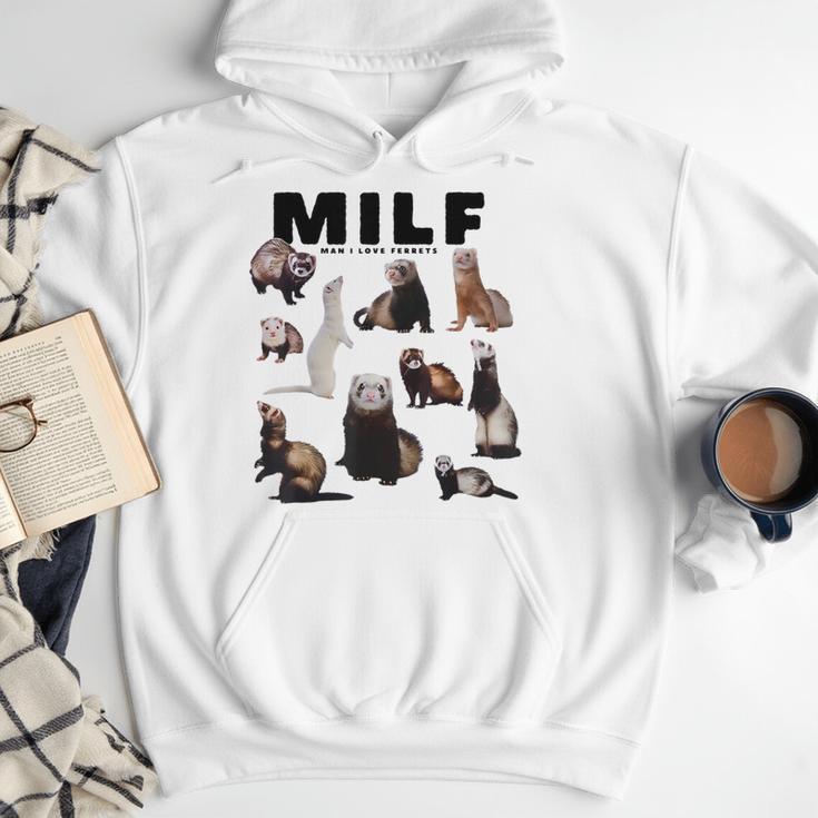 MILF Man I Love Ferrets Ferret Mom Dad Ferret Owner Men Hoodie