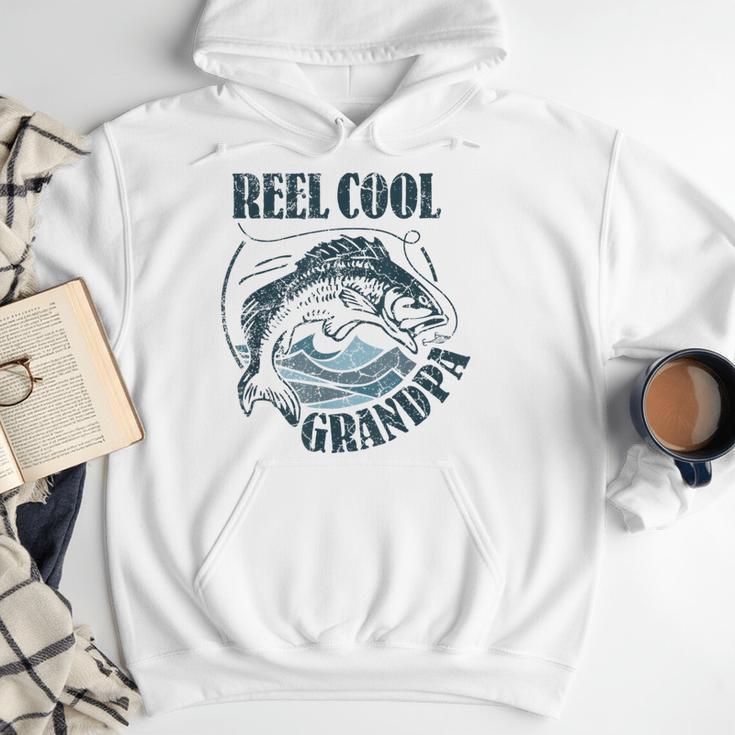 Reel Cool Grandpa Fishing Dad Father's Day Fisherman Men Hoodie