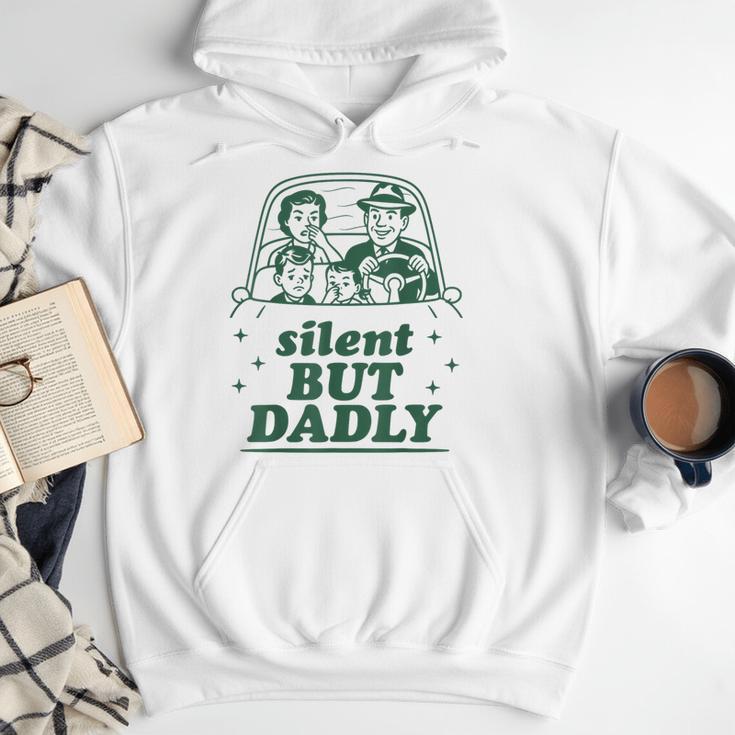 Silent But Dadly Father's Day Fart Dad Farting Vintage Men Hoodie
