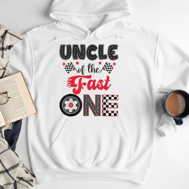 Uncle Of The Fast One Car Racing Dad 1St Birthday Boy Men Hoodie