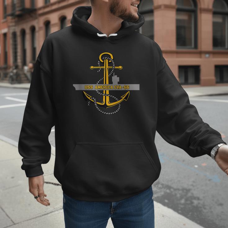 Aircraft Carrier USS America CVA-66 Veterans Day Dad Son Boy Men Hoodie