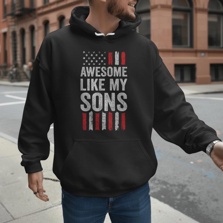 American Flag Dad Mom Awesome Like My Sons Men Hoodie