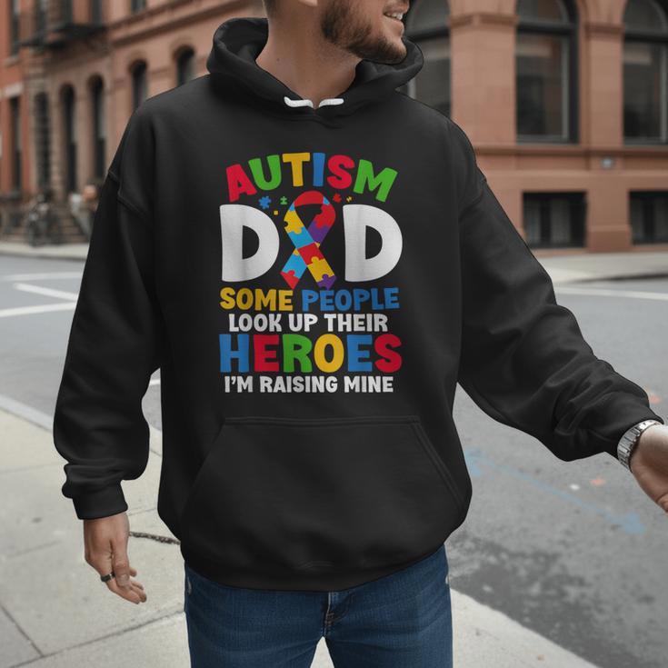 Autism Dad Puzzle Ribbon Proud Son Hero Autism Awareness Men Hoodie Autism Dad Puzzle Ribbon Proud Son Hero Autism Awareness Men Hoodie