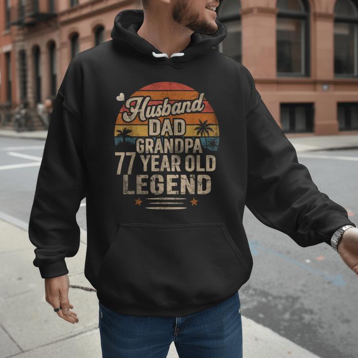 Back Legend Husband Dad Grandpa 77 Year Old 77th Birthday Men Hoodie