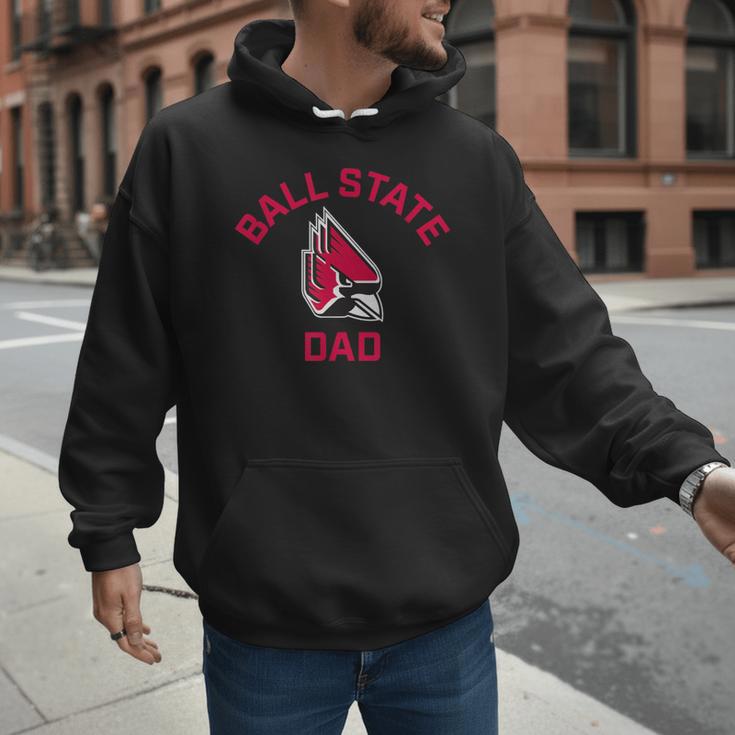 Ball State University Cardinals Arched Dad Men Hoodie