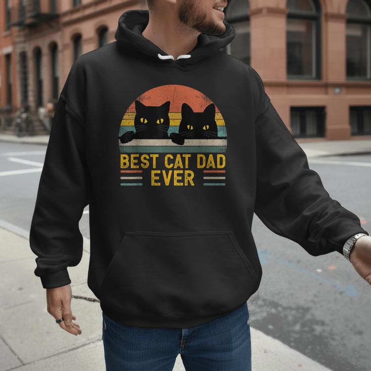 Best Cat Dad Ever Retro Style Cats Lover Men Hoodie