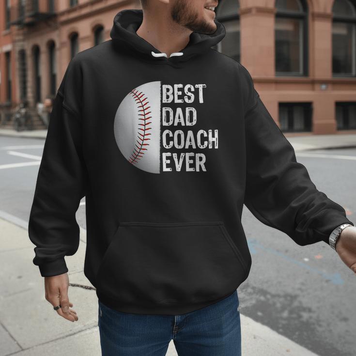 Best Dad Coach Ever Baseball For Sport Lovers Men Hoodie
