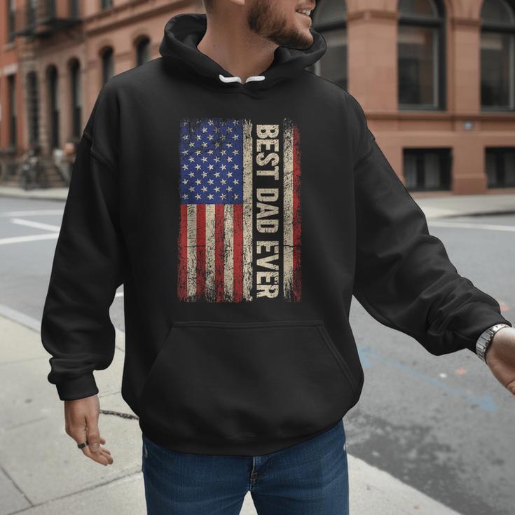 Best Dad Ever US American Flag For Father's Day Men Men Hoodie