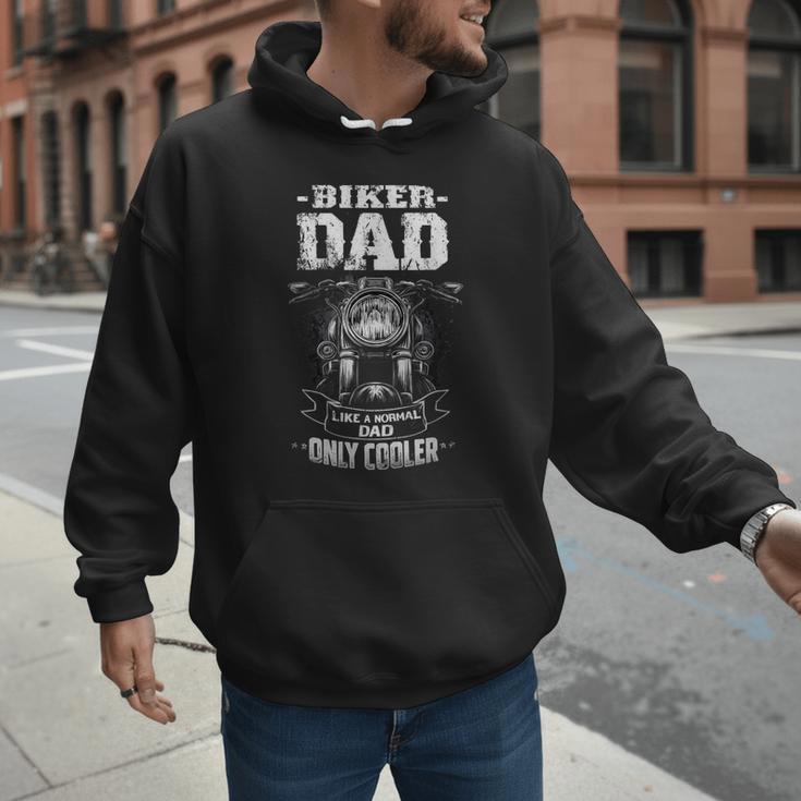 Biker Dad Like a Normal Dad Only Cooler Motorcyclist Men Hoodie