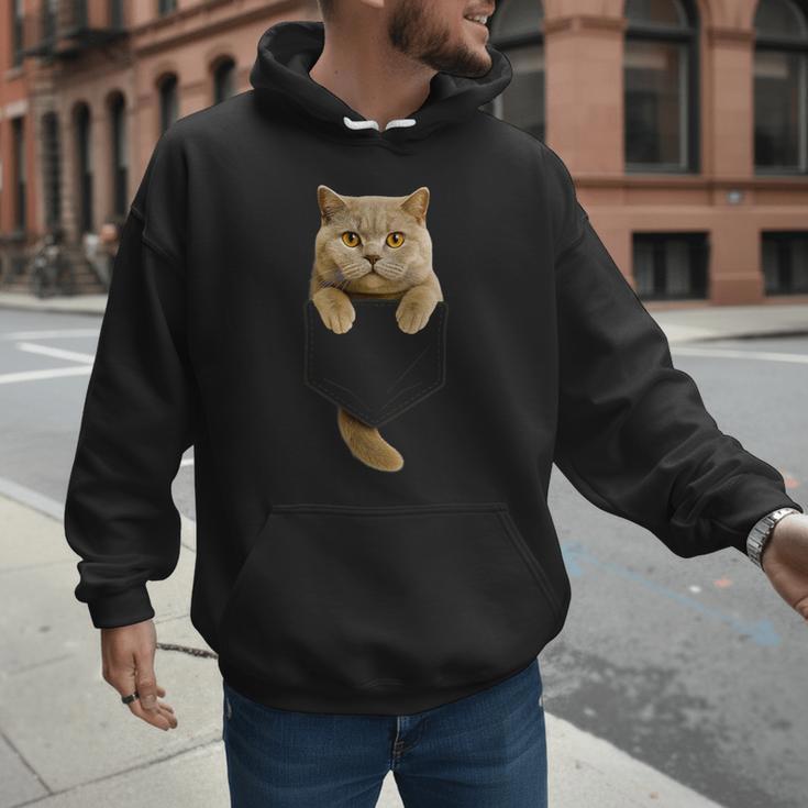British Shorthair Cat Pocket Cat Mom Cat Dad Cat Lover Men Hoodie