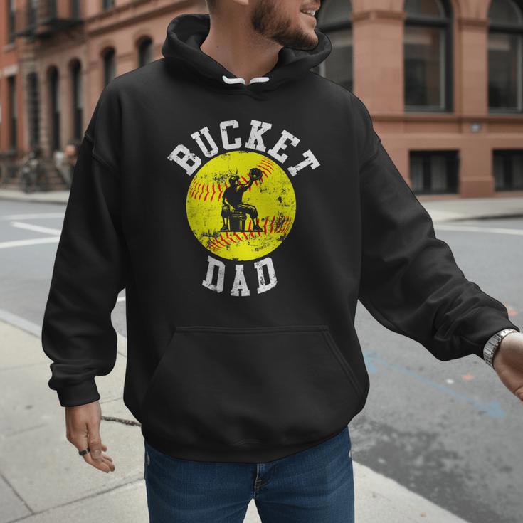 Bucket Dad Softball Dad Baseball Father's Coach Men Hoodie