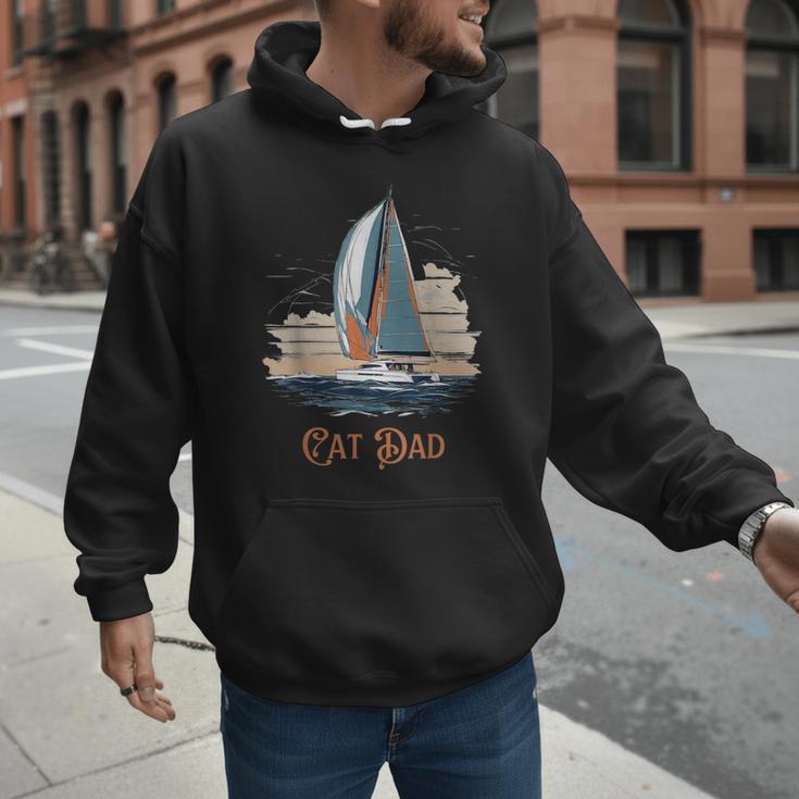 Cat Dad Vintage Catamaran Sailing Men Hoodie