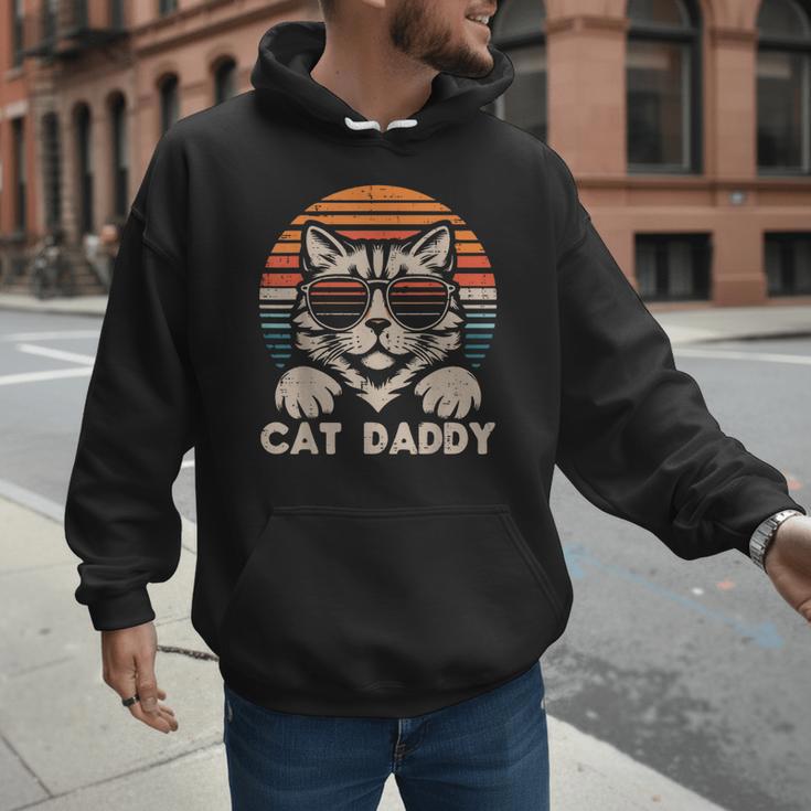 Cat Daddy Sunglasses Sunset Retro Fur Dad Papa Kitten Men Men Hoodie
