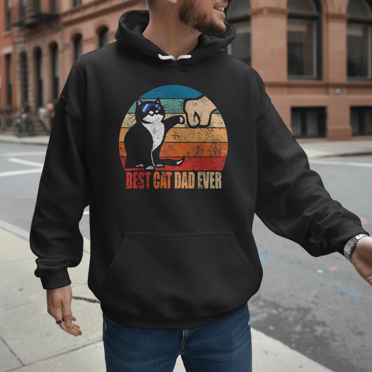 Cat Loving Daddy Fathers Day Mens None Best Cat Dad Ever Paw Fist Bump Fathers Day TeeShirt Small US Men Hoodie