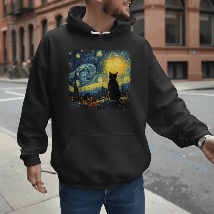 Cat Starry Night Van Gogh Cat For Cat Lover Cat Mom Cat Dad Men Hoodie Cat Starry Night Van Gogh Cat For Cat Lover Cat Mom Cat Dad Men Hoodie