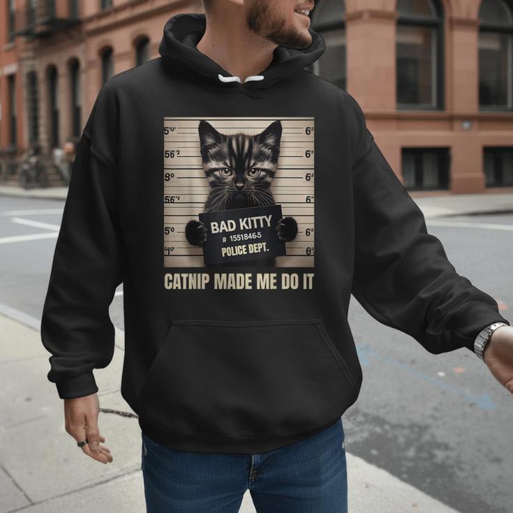 Catnip Made Me Do It Mugshot For Cat Lover Cat Mom Cat Dad Men Hoodie