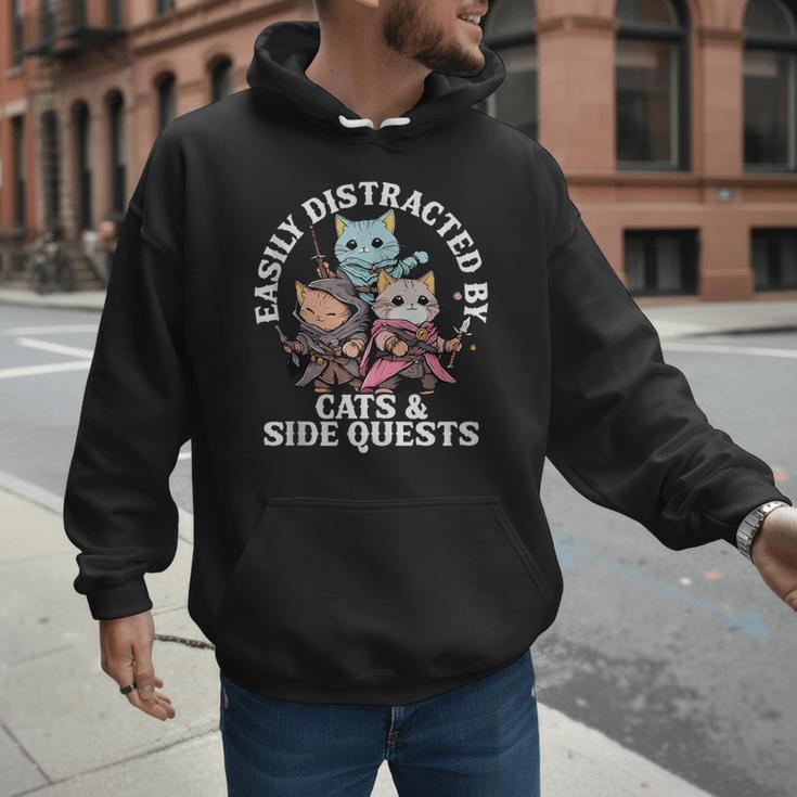 Cats Side Quest Distracted Tabletop Men Women Kids Dad Men Hoodie
