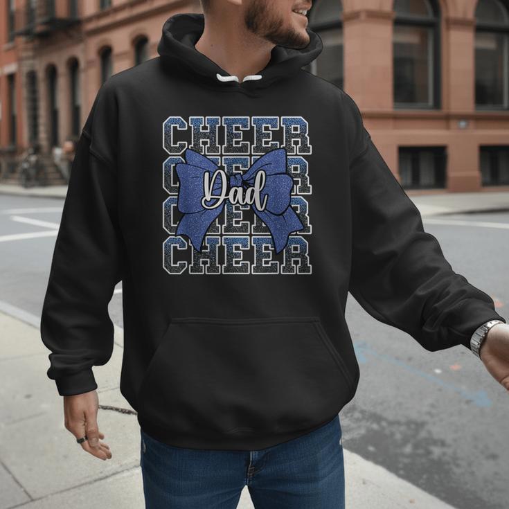 Cheer Dad Daddy Bow Sport Cheerleader Cheerleading Blue Men Hoodie
