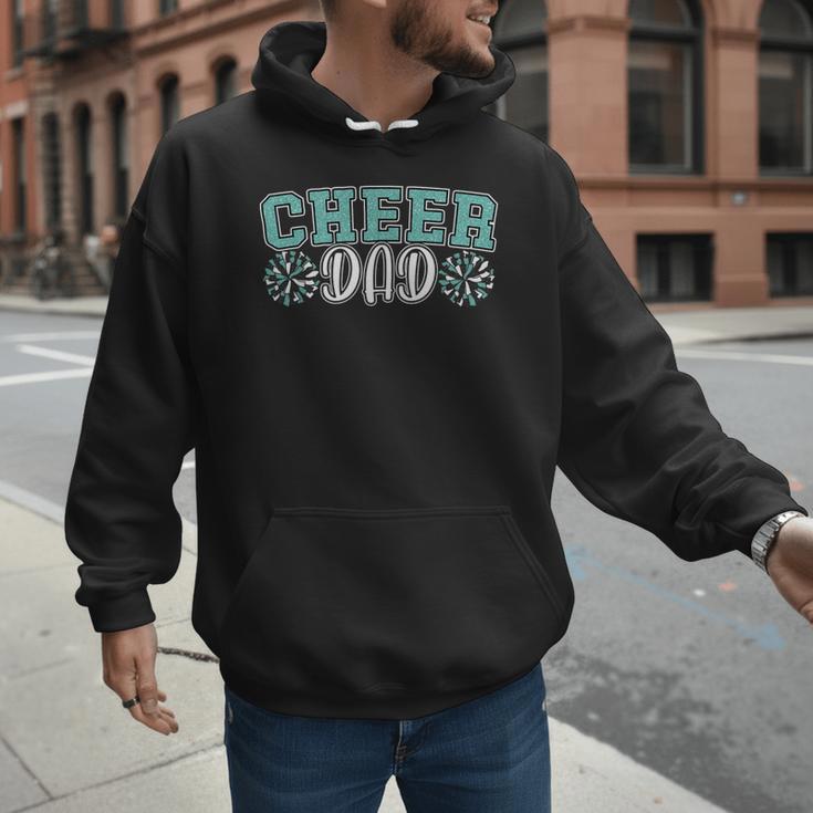 Cheer Dad My Favorite Cheerleader Calls Me Dad Teal Blue Men Hoodie
