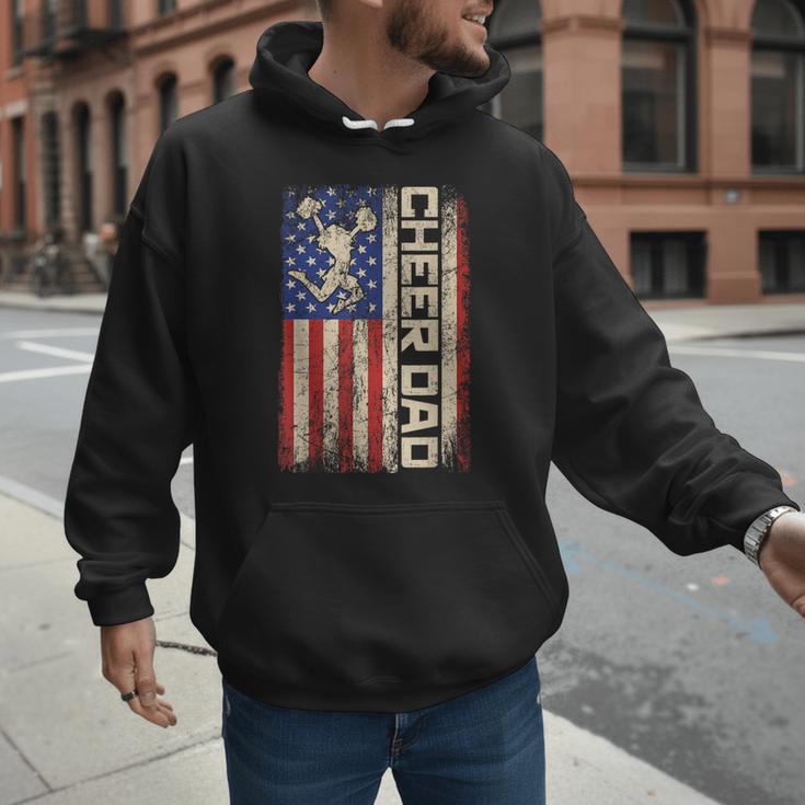 Cheerleader Dad Cheer Dad American US Flag Father Team Men Hoodie
