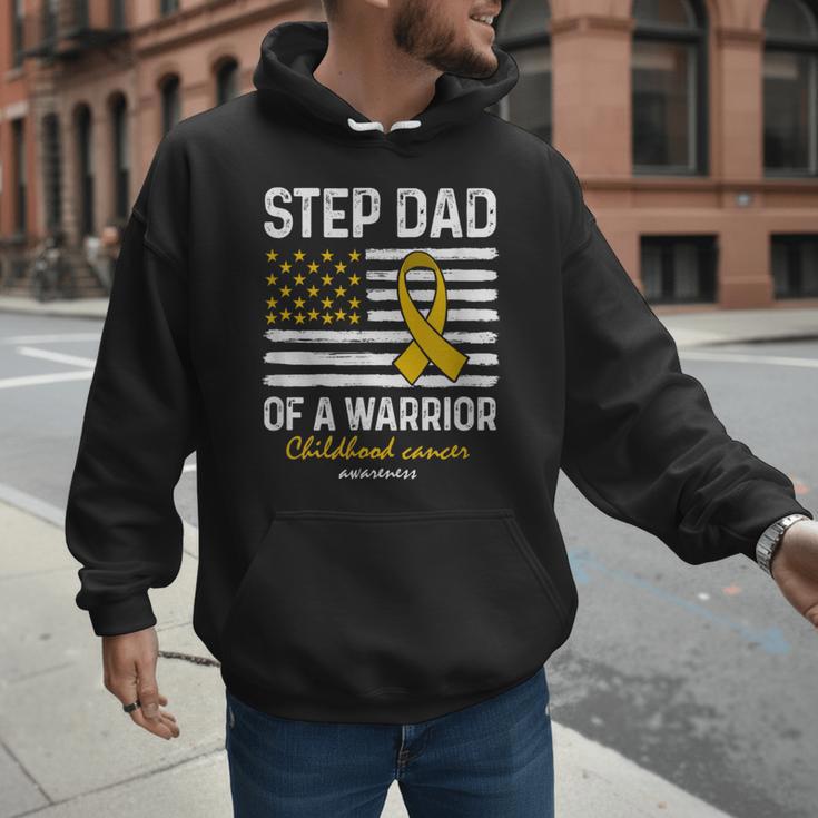 Childhood Cancer Survivor Support Step Dad Of A Warrior Men Hoodie