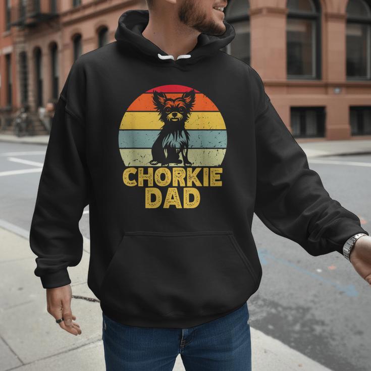 Chorkie Dad Retro Sunset Chihuahua Yorkie Mix Lover Men Hoodie