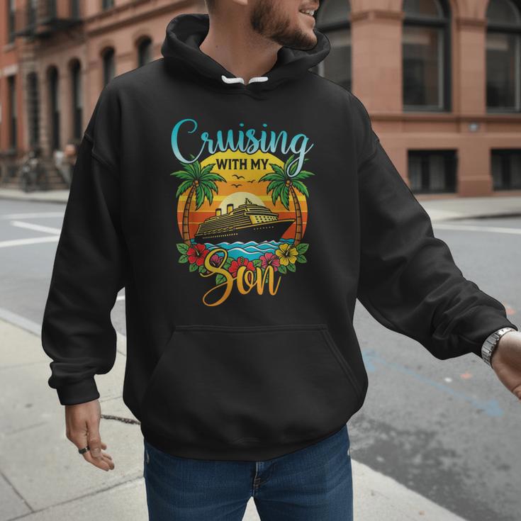 Cruising With My Son Mom Dad Cruise Vacation Matching Men Hoodie