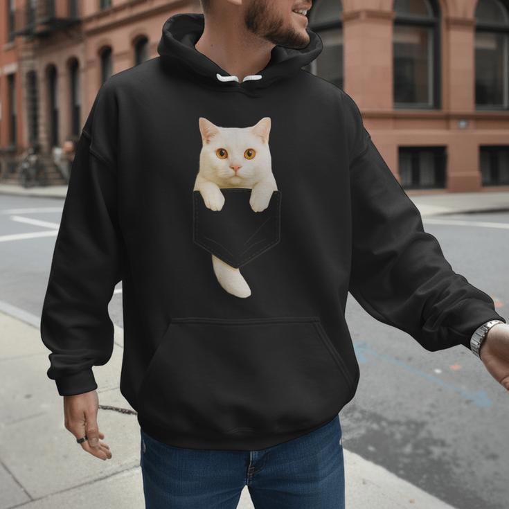 Cute Cat Pocket Cat Mom Cat Dad Cat Lover Men Hoodie Cute Cat Pocket Cat Mom Cat Dad Cat Lover Men Hoodie