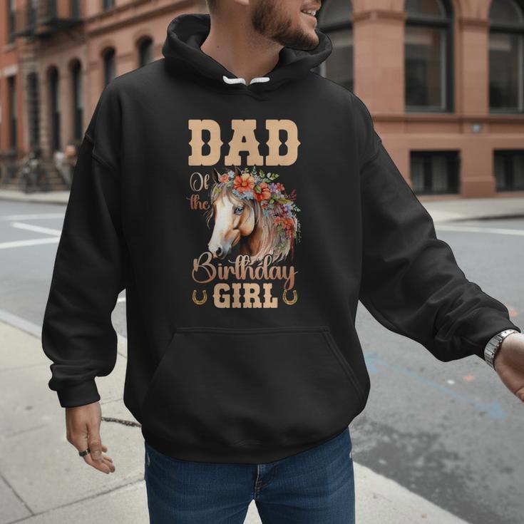 Cute Dad Of The Birthday Girl Horse Family Party Men Hoodie