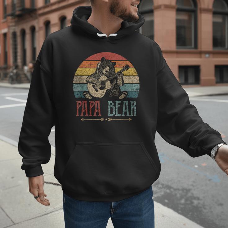 Cute Papa Bear Vintage Father's Day Retro Dad Guitar Men Hoodie Cute Papa Bear Vintage Father's Day Retro Dad Guitar Men Hoodie