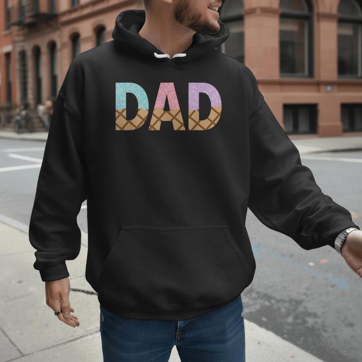 Dad Of 1st First Birthday Girl Ice Cream Men Hoodie