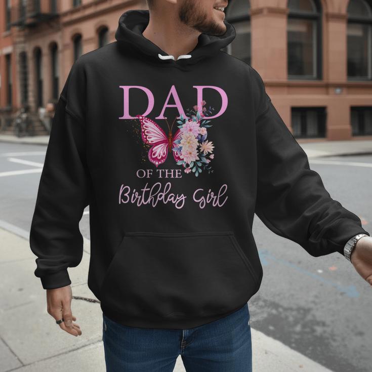 Dad 1st First Birthday Matching Family Butterfly Floral Men Hoodie