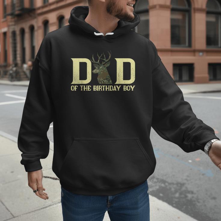 Dad Of The Birthday Boy Deer Hunter Camouflage Flag Men Hoodie