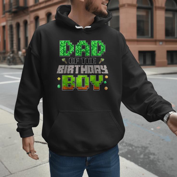 Dad Of The Birthday Boy Family Gaming Pixel Birthday Party Men Hoodie
