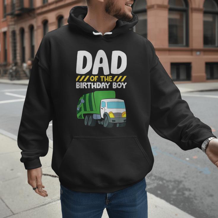 Dad Of The Birthday Boy Garbage Truck Birthday Party Men Hoodie
