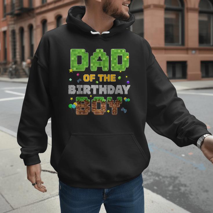Dad Of The Birthday Boy Pixel Gamer Party Matching Family Men Hoodie