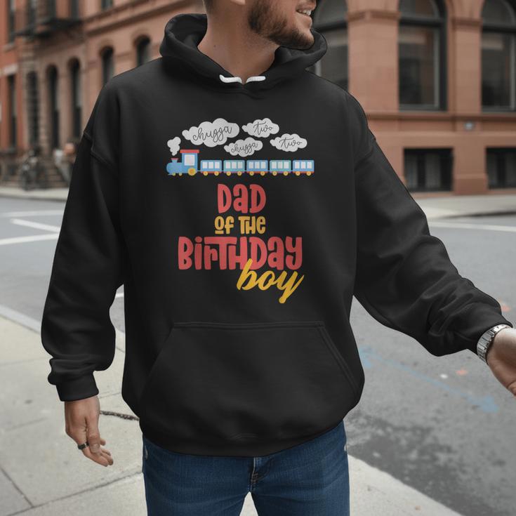 Dad Birthday Boy Train I'm 2 Two Yr Old Chugga Engine Men Hoodie