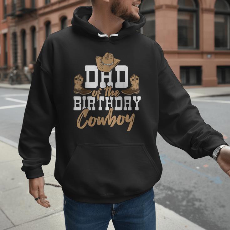 Dad Of The Birthday Cowboy Themed Birthday Boy Rodeo Cowboy Men Hoodie