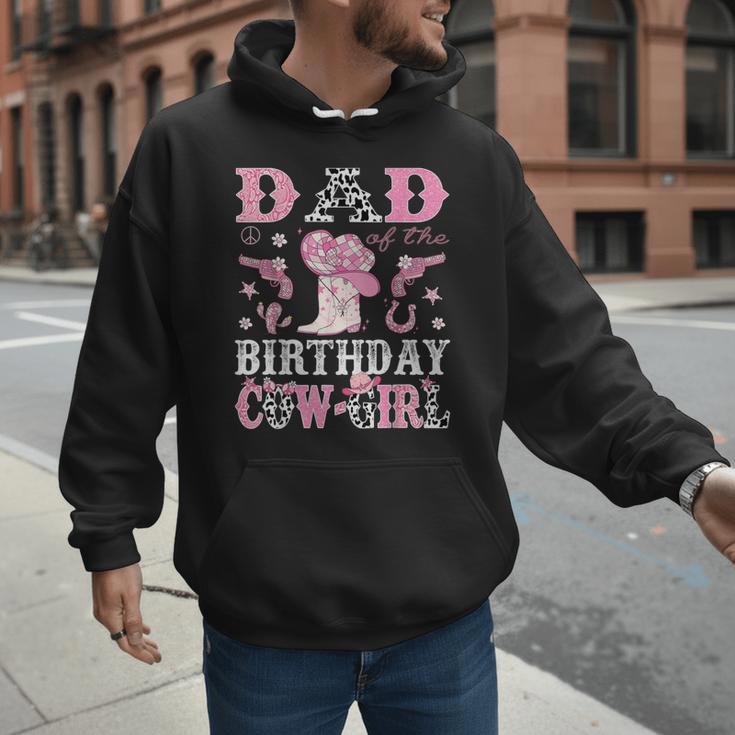 Dad Of The Birthday Cowgirl Pink Disco Rodeo Western Men Hoodie