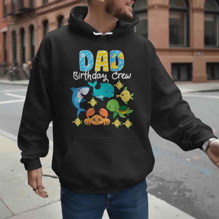 Dad Birthday Crew Sea Ocean Fish Aquarium Bday Party Men Hoodie