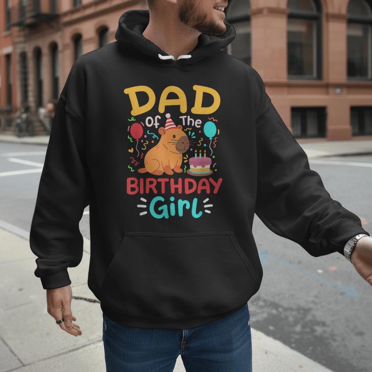 Dad Of The Birthday Girl Kids Cute Capybara Bday Family Men Hoodie