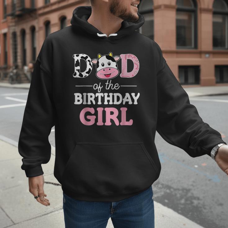 Dad Of The Birthday Girl Shirt Farm Cow Daddy Papa 1st Men Hoodie