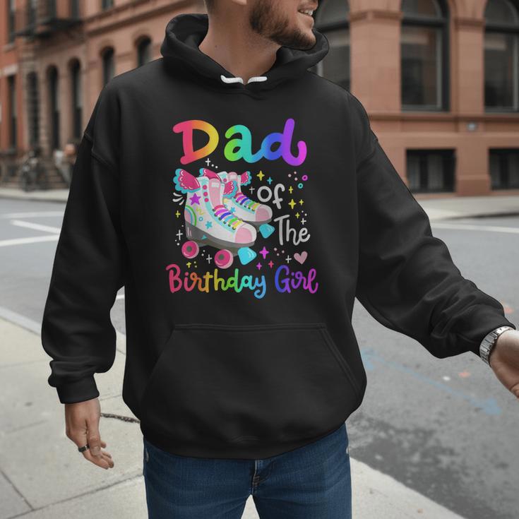 Dad Of The Birthday Girl Skater Roller Skate Family Party Men Hoodie