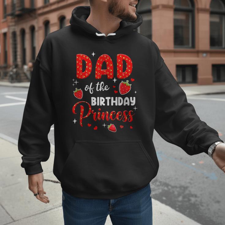 Dad Of The Birthday Princess Strawberry Theme Bday Party Men Hoodie