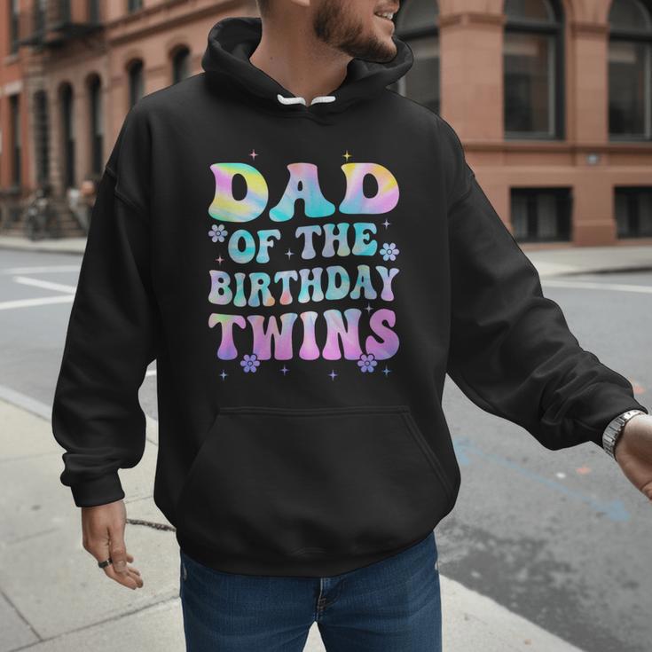 Dad Of The Birthday Twins Girls Kids Party Retro Bday Men Hoodie