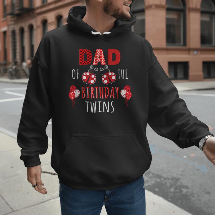 Dad Of The Birthday Twins Ladybug Birthday Family Matching Men Hoodie