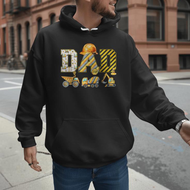 Dad Construction Excavator Kids Matching Family Party Men Hoodie