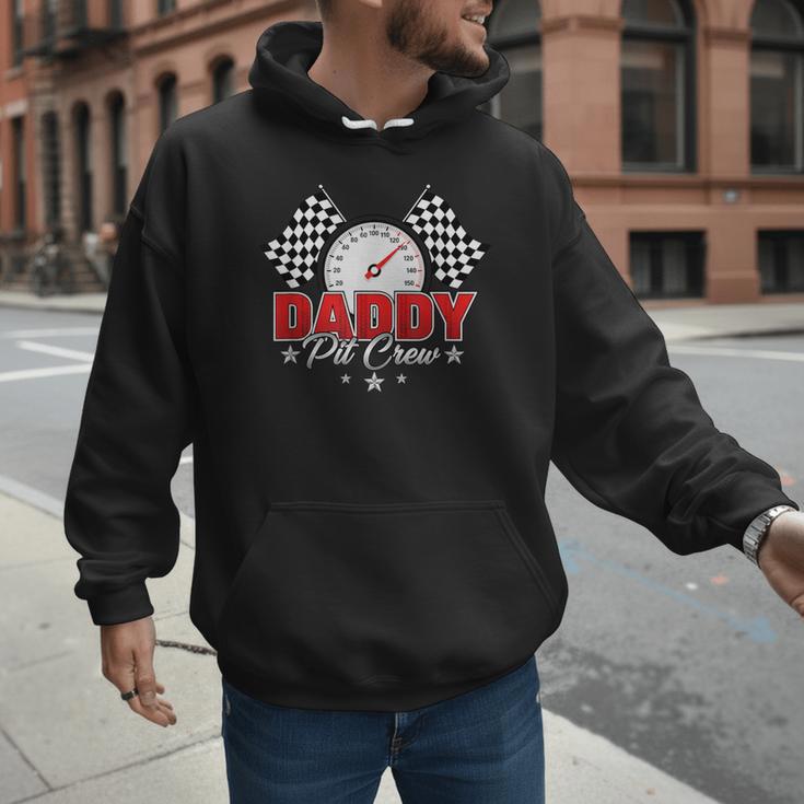 Dad Daddy Pit Crew Race Car Birthday Racing Party Men Hoodie